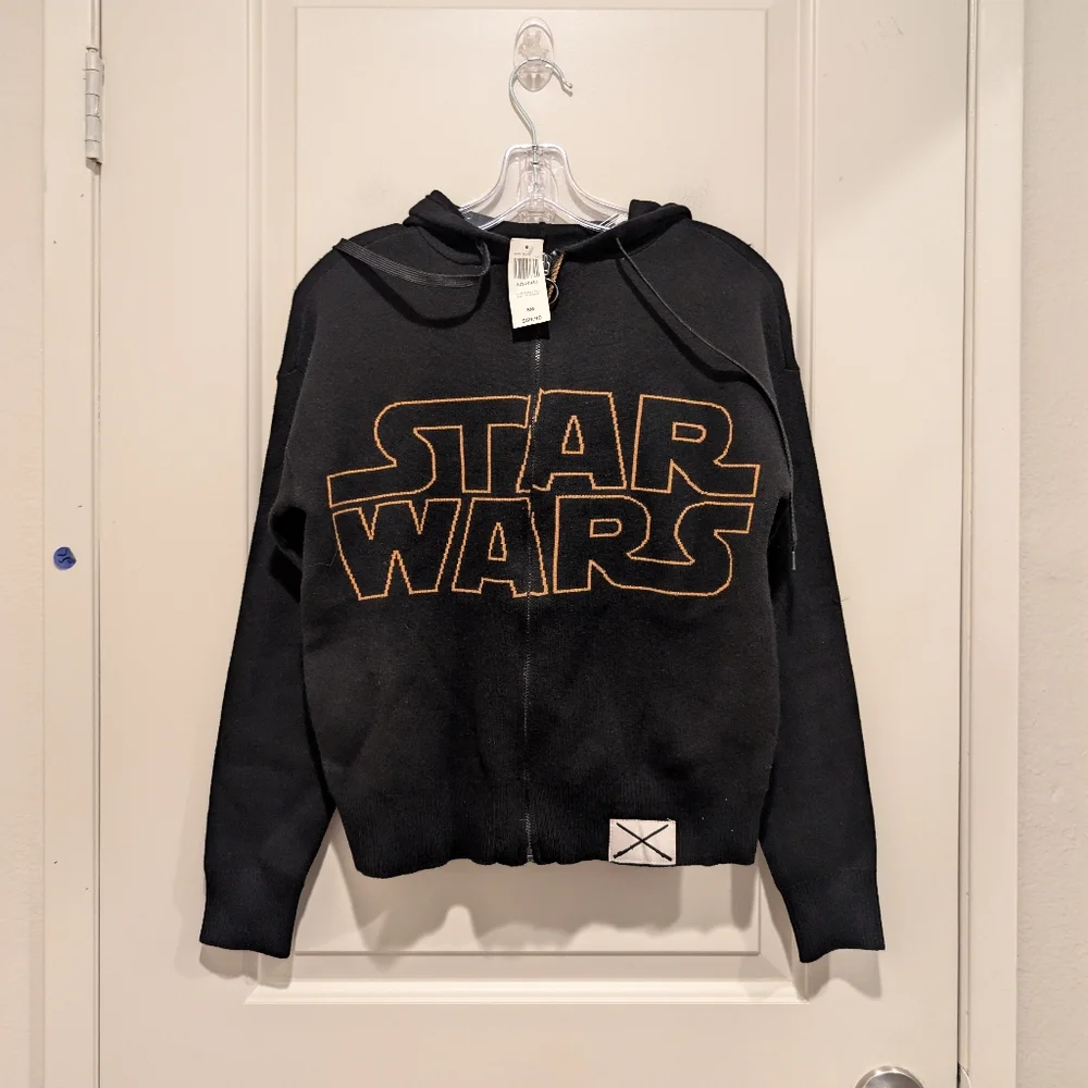 Star Wars Title Logo Women's Knit Zip Hoodie BoxLunch Exclusive NWT Small - Picture 1 of 7